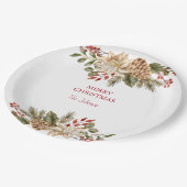 水彩花エレガント松 ペーパープレート (アングル)