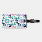 水彩花エレガント柄モノグラム ラゲッジタグ (裏面横)
