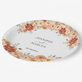 水彩花エレガント植物体結婚属 ペーパープレート (アングル)