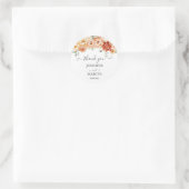 水彩花エレガント植物感謝 ラウンドシール (バッグ)