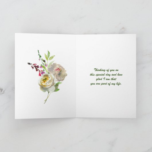 水彩花エレガント母の日カード カード (内部)