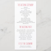 水彩花エレガント秋の結婚式 プログラム (裏面)