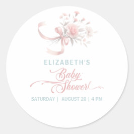 水彩花エレガント花束赤ちゃんシャワー ラウンドシール