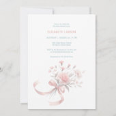 水彩花エレガント花束赤ちゃんシャワー 招待状 (裏面)