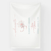 水彩花エレガント花束赤ちゃんシャワー 横断幕 (縦)