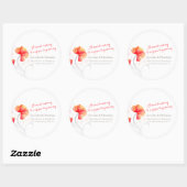 水彩花オレンジ結婚のキャンディスティッカー ラウンドシール (シート)