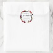 水彩花オンホワイト体バターラベル ラウンドシール (バッグ)