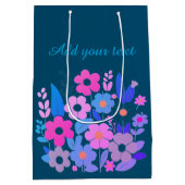 水彩花カスタム文字 ミディアムペーパーバッグ (裏面)