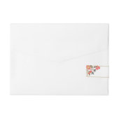 水彩花カラフルの結婚フレーム ラップアラウンド宛名ラベル (裏面)