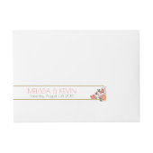 水彩花カラフルの結婚フレーム ラップアラウンド宛名ラベル (正面)