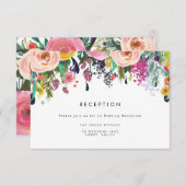 水彩花カラフル婚披露宴カード エンクロージャーカード (正面/裏面)