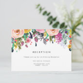 水彩花カラフル婚披露宴カード エンクロージャーカード (スタンド正面)