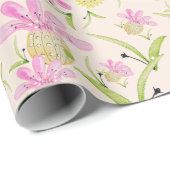 水彩花カラフル手絵を描 ラッピングペーパー (ロールコーナー)