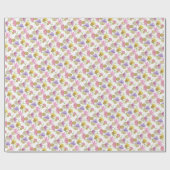 水彩花カラフル手絵を描 ラッピングペーパー (フラット)