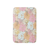 水彩花カラフル柄 バスマット (正面縦)