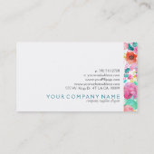 水彩花カラフル柄 名刺 (裏面)