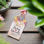 水彩花カラフル植物性ベビーシャワー ギフトタグ