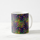 水彩花カラフル模様モノグラム コーヒーマグカップ (正面右)