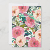 水彩花カラフル結婚式招待状 招待状 (裏面)