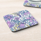 水彩花カラフル自然エレガント コースター (左側)