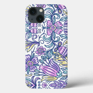水彩花カラフル自然エレガント iPhone 13ケース
