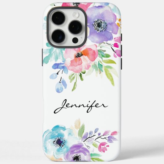 水彩花カラフルiPhone / iPadケース Case-Mate iPhoneケース (裏面)