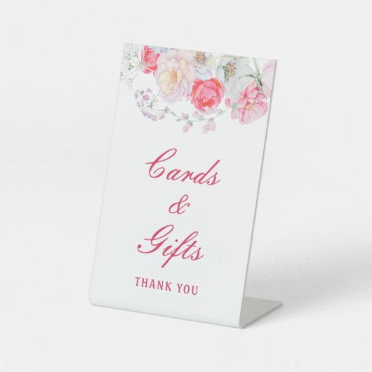 水彩花カード&ギフト 台座サイン (正面)