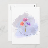 水彩花カード ポストカード (正面/裏面)