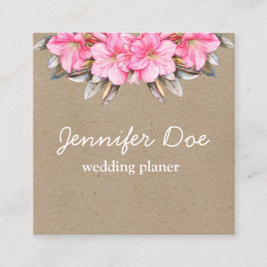 水彩花クラフト名刺 スクエア名刺 (正面)