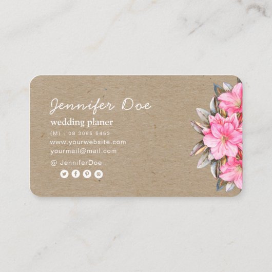 水彩花クラフト名刺 名刺 (裏面)