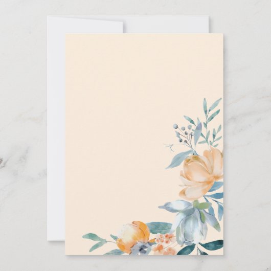 水彩花クリーム卒業パーティー 招待状 (裏面)