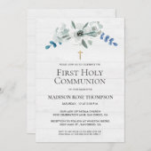 水彩花クロスデジタル第1聖餐式 招待状 (正面/裏面)