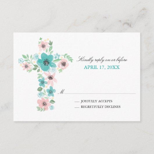 水彩花クロス最初の聖餐式 出欠カード (正面)