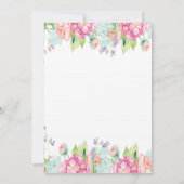 水彩花グリッターハートブライダルシャワー 招待状 (裏面)