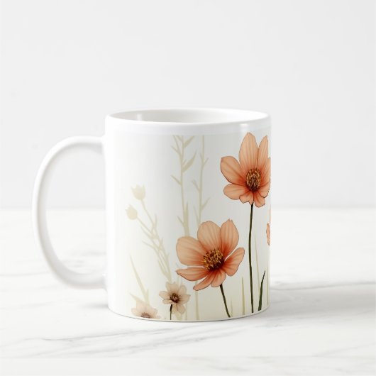 水彩花コーヒーマグ コーヒーマグカップ (左)