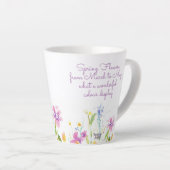 水彩花コーヒー茶中国マグカップ カフェラテマグ (右アングル)