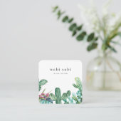 水彩花サボテンソーシャルメディアスクエアブー スクエア名刺 (スタンド正面)