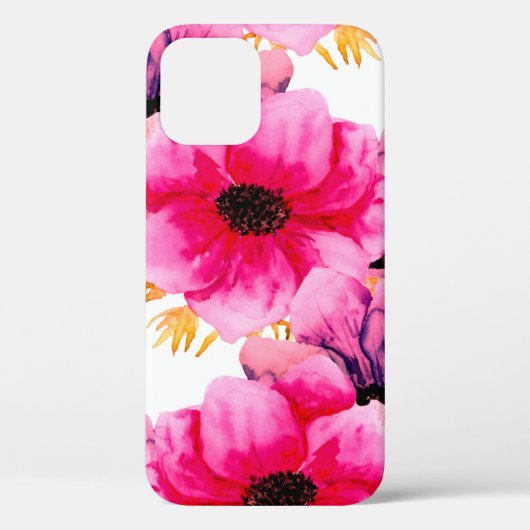 水彩花シームレスパターン背景、ボー Case-Mate iPhoneケース (裏面)