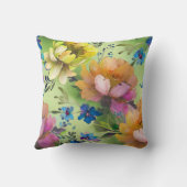 水彩花シームレスパターン3 クッション (裏面)