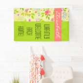 水彩花シームレスパターンI +あなたのアイディア 横断幕 (インサイチュ)