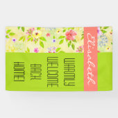 水彩花シームレスパターンI +あなたのアイディア 横断幕 (横)