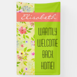 水彩花シームレスパターンI +あなたのアイディア 横断幕