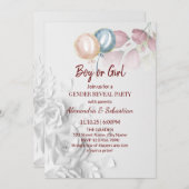 水彩花ジェンダー表示 招待状 (正面/裏面)