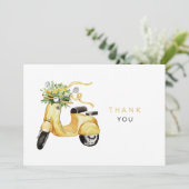 水彩花スクーターにカスタム感謝 サンキューカード (スタンド正面)