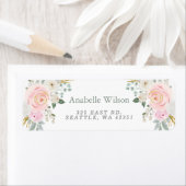 水彩花セージ桃色フローラ ラベル (インサイチュ)