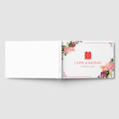 水彩花ダブル中国のシ結婚の枠 ゲストブック (全面)