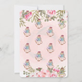 水彩花ティーポットベビーシャワー 招待状 (裏面)