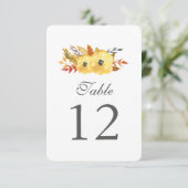 水彩花テーブルナンバーカード 招待状 (スタンド正面)