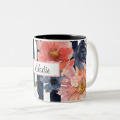 水彩花デザイン名物 ツートーンマグカップ (正面右)