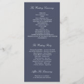 水彩花ネイビーとピンクの結婚式 プログラム (裏面)